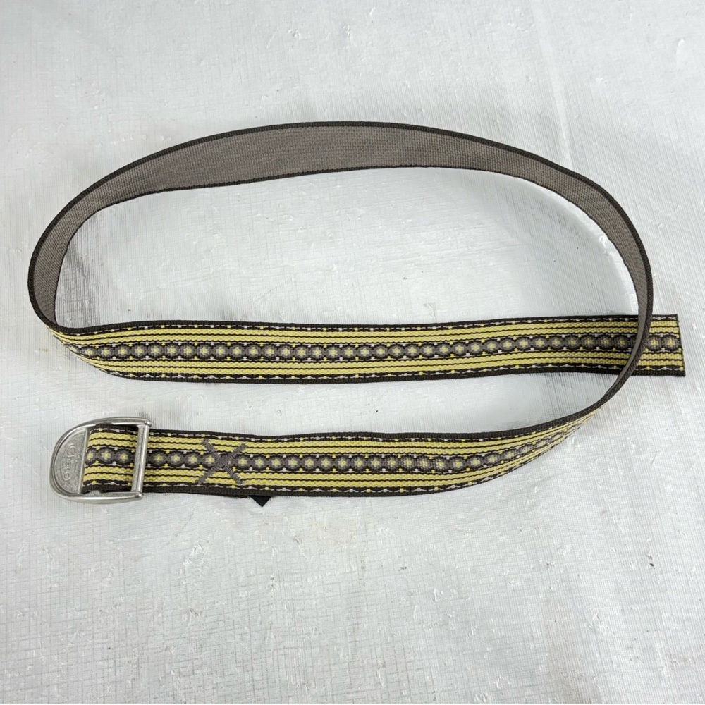 Chaco Unisex Woven Nylon Brown Webbed Cinch Belt Outdoor Hiking 1" X 45” Yellow